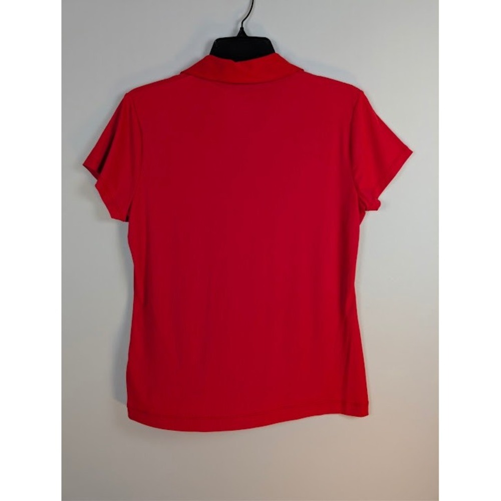 EP New York Golf Polo Womens M Red Ribbed Button Loop Short Henley NEW - Picture 3 of 6